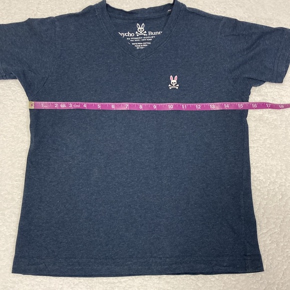 Psycho Bunny by Robert Godley dark blue vneck short sleeve tee t-shirt small 7/8 - Picture 3 of 7